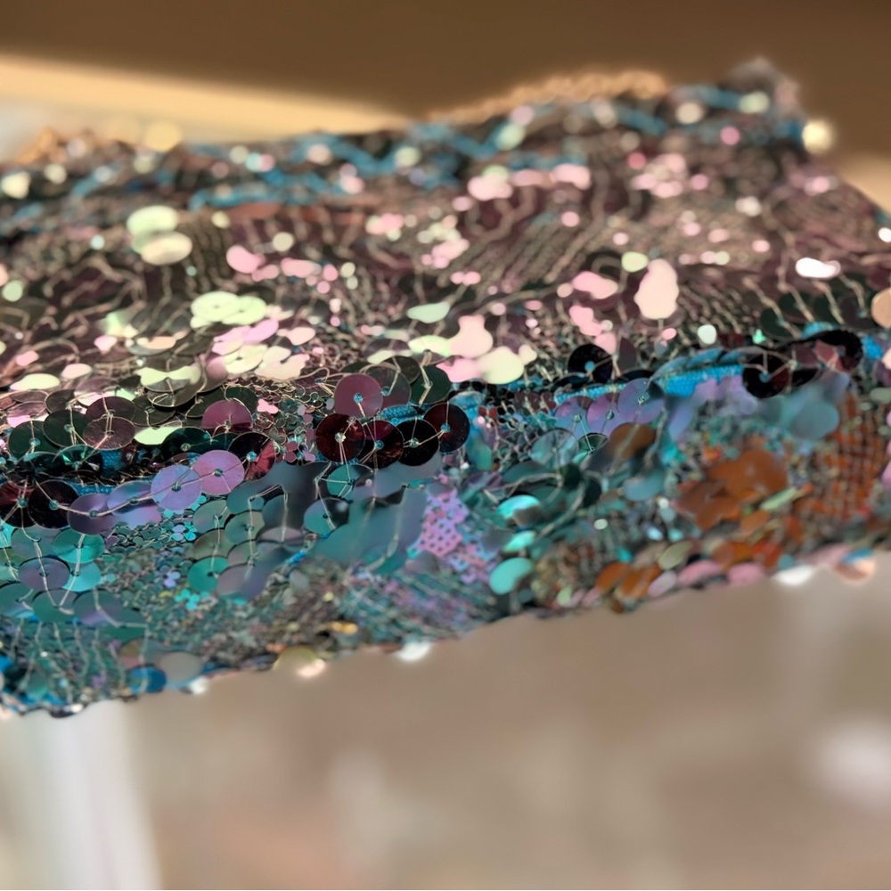 Pre Owned Kurt Geiger Blue and Pink Sequin Shoulder Bag - Picture 3 of 9